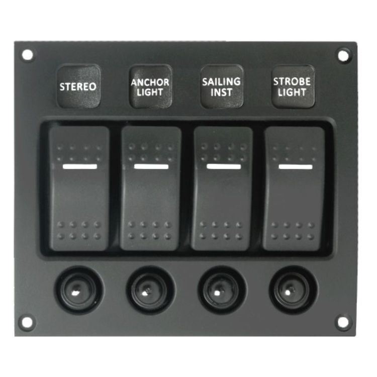 WATERLINE C7 ILLUMINATED 4 GANG SWITCH PANEL 